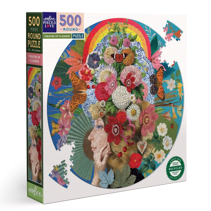 Cadeaux eeBoo Printemps Et Paques | Puzzle Rond 500 Pieces Theatre Des Fleurs