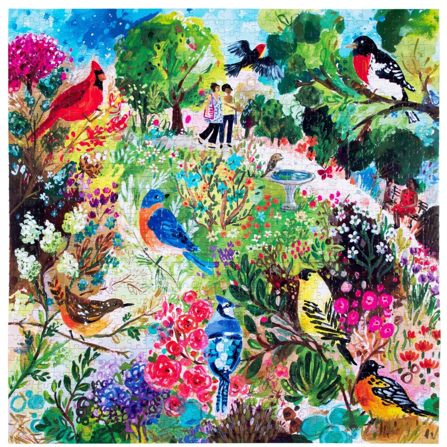 Cadeaux eeBoo Printemps Et Paques | Puzzle 1000 Pieces Oiseaux Dans Le Parc