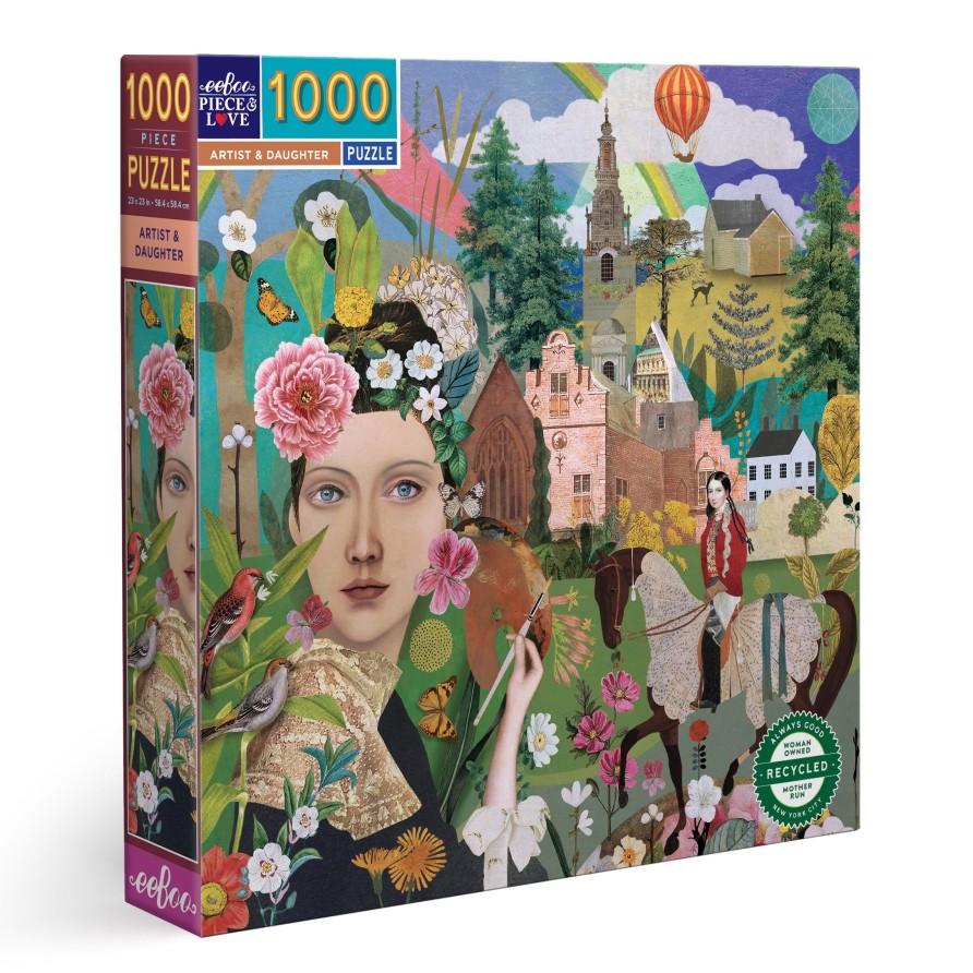 Cadeaux eeBoo Printemps Et Paques | Puzzle 1000 Pieces Artiste Et Fille