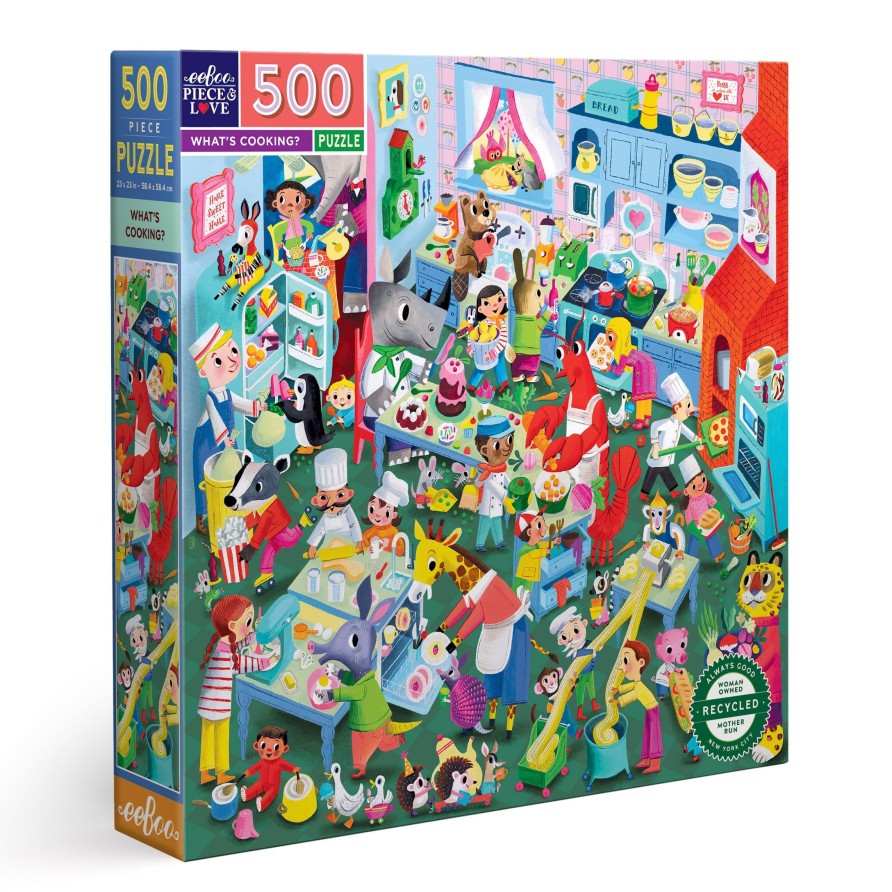 Jeux eeBoo | Qu'Est Ce Qui Se Cuisine? Puzzle Carre De 500 Pieces